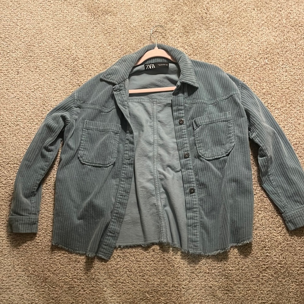 Zara Blue corduroy shacket size S